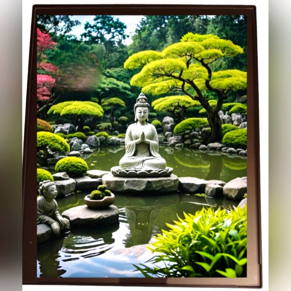 Buddha's Pond In A 8x10 Frame Print  A.i.
